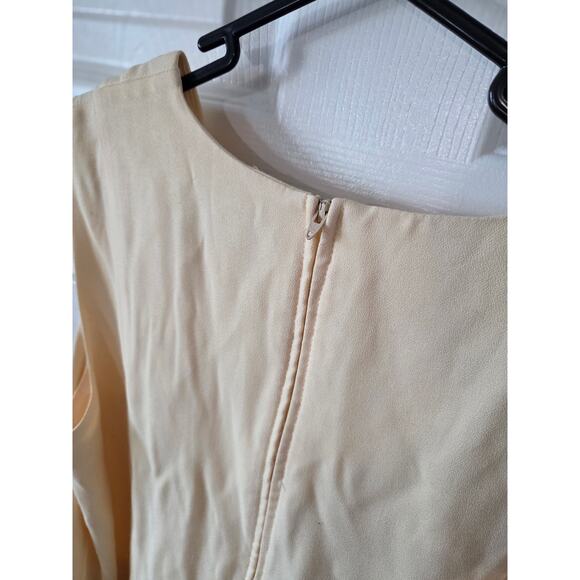 Vintage 90's Medium Dawn Joy Fashions Yellow Cottage Core DRESS Floral - Picture 5 of 6